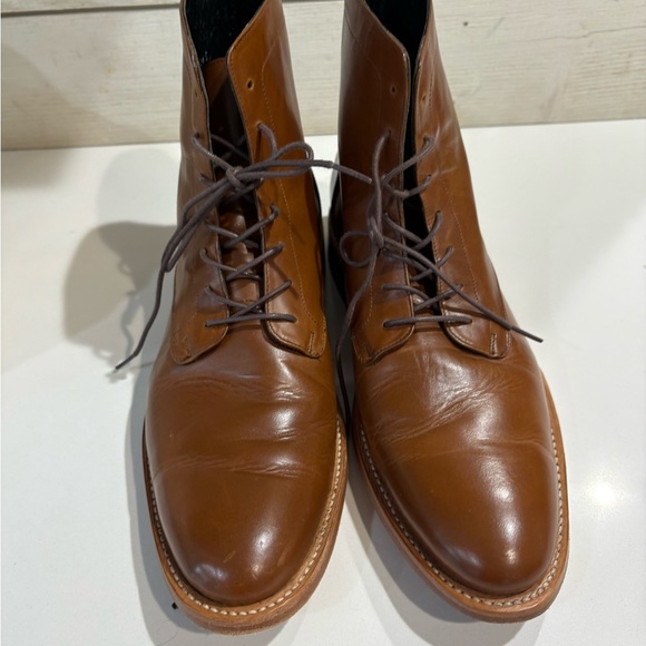 Nisolo Chestnut Leather Lace-Up Boots main image 7